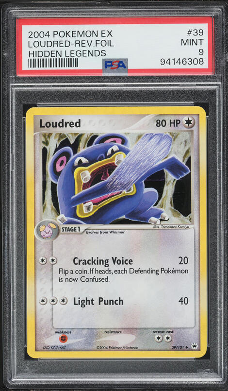 2004 Pokemon EX Hidden Legends Reverse Holo Loudred #39 PSA 9 MINT