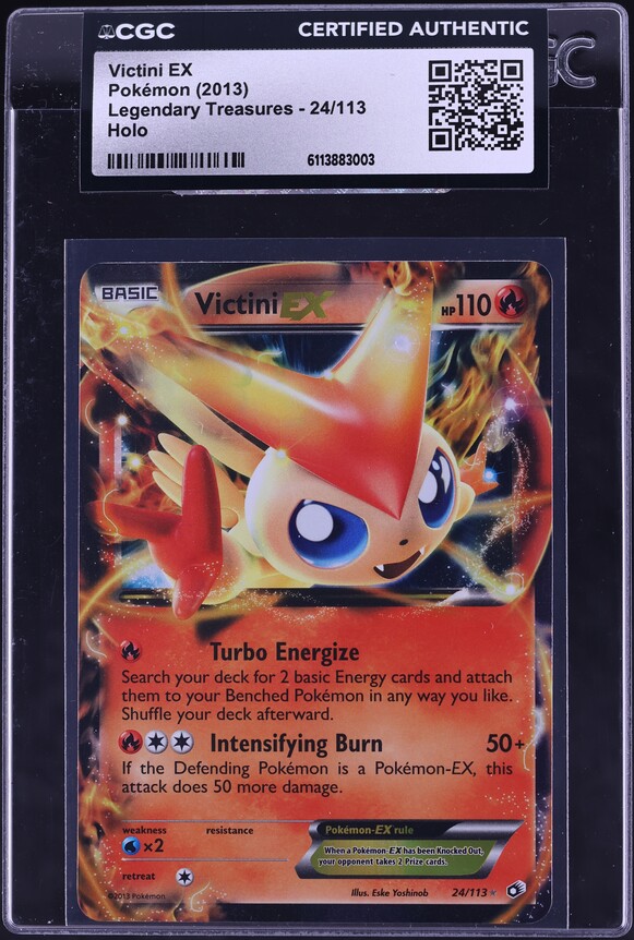 2013 Pokemon Black & White Legendary Treasures Holo Victini EX #24 CGC AUTH