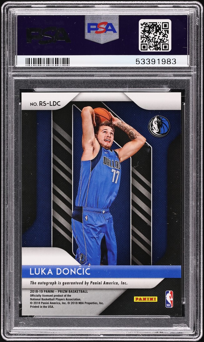 2018 Panini Prizm Luka Doncic ROOKIE AUTO #RS-LDC DNA 10 #RS-LDC PSA 10 GEM MINT