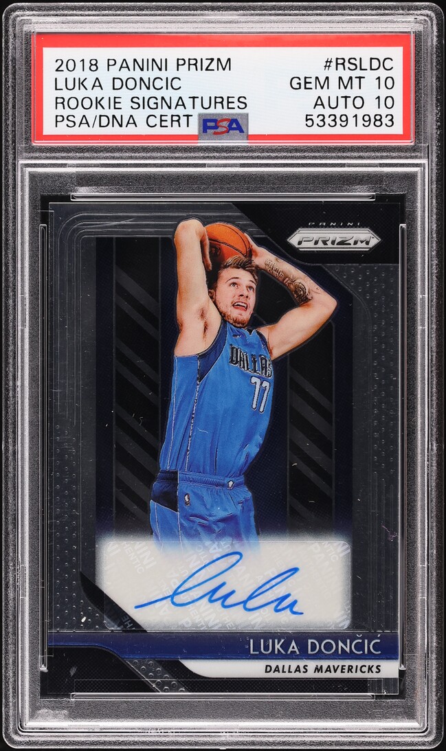 2018 Panini Prizm Luka Doncic ROOKIE AUTO #RS-LDC DNA 10 #RS-LDC PSA 10 GEM MINT