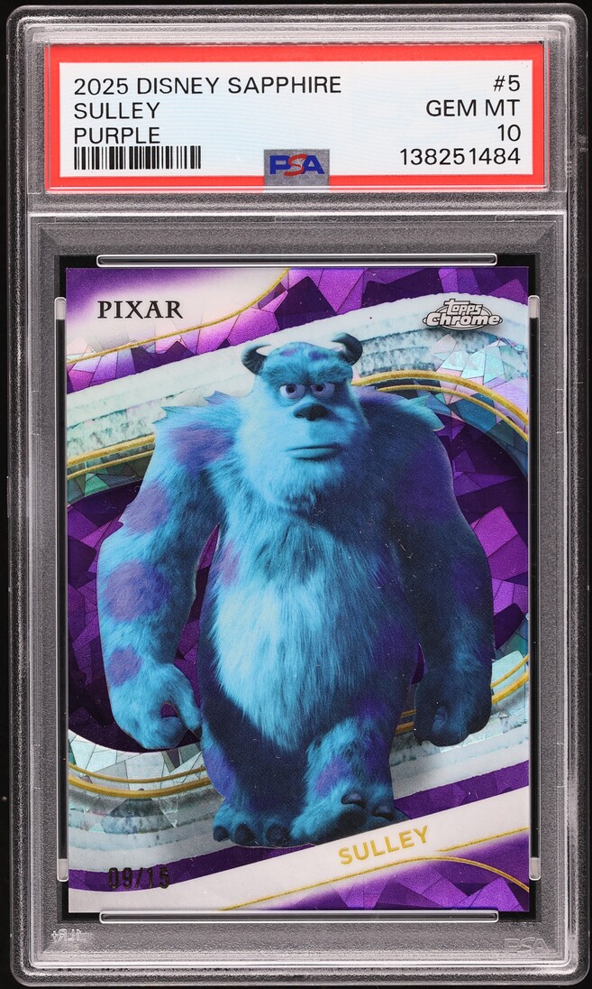 2025 Topps Chrome Disney Sapphire Edition Purple Sulley /15 #5 PSA 10 GEM MINT