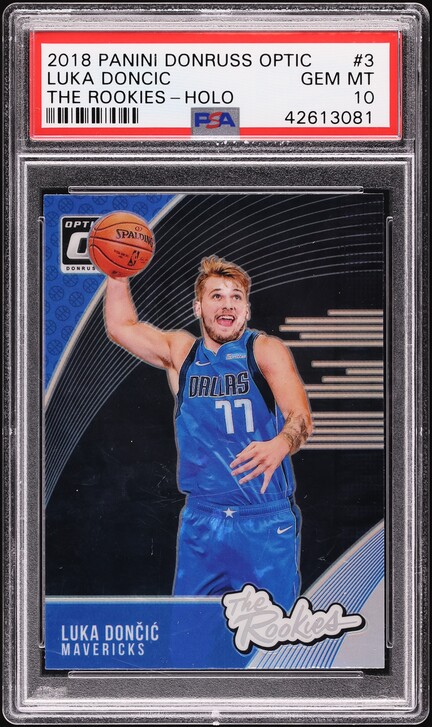 2018 Donruss Optic Holo Prizm Luka Doncic ROOKIE #3 PSA 10 GEM