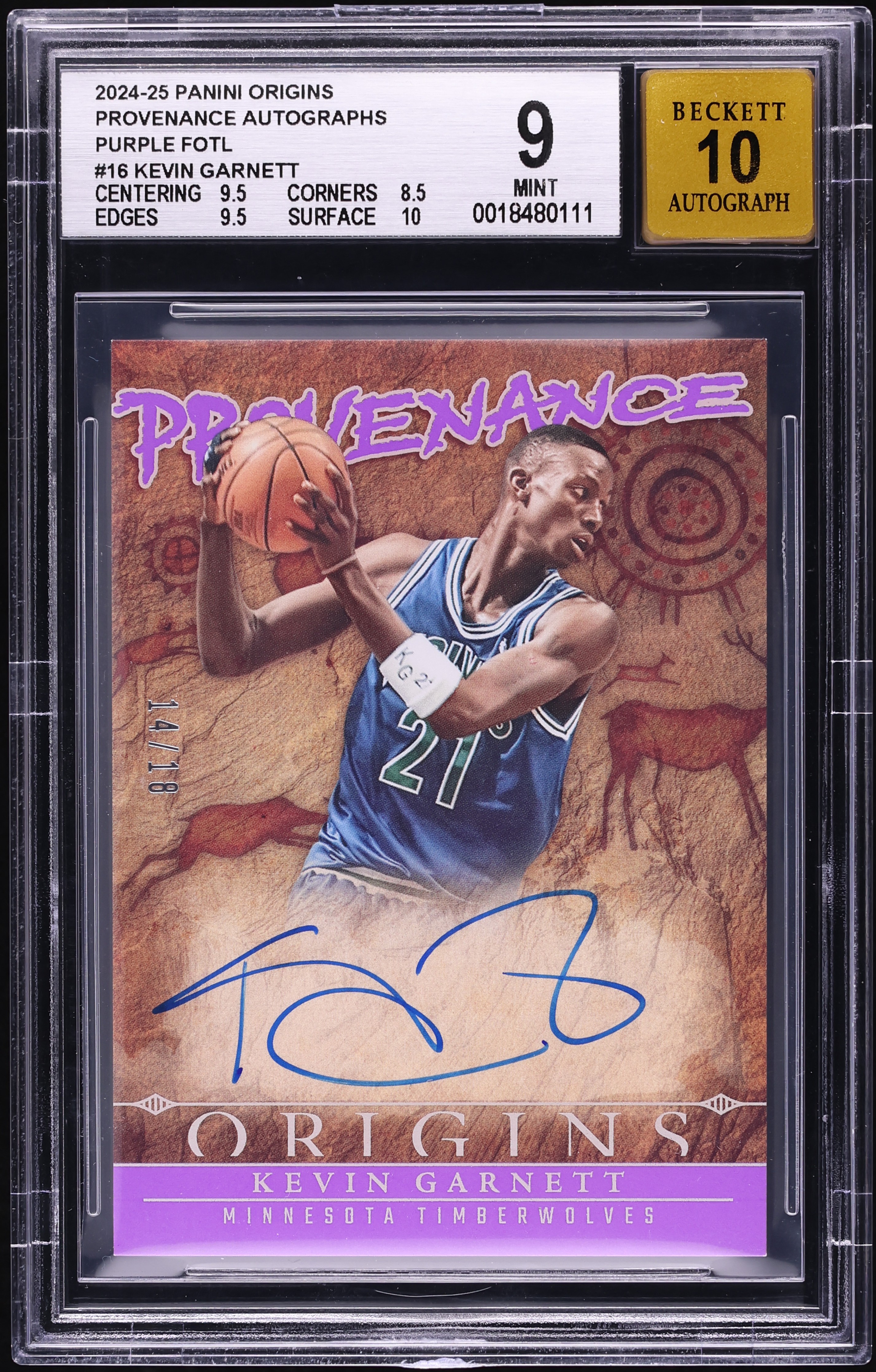 2024 Panini Origins Provenance Purple FOTL Kevin Garnett AUTO /18