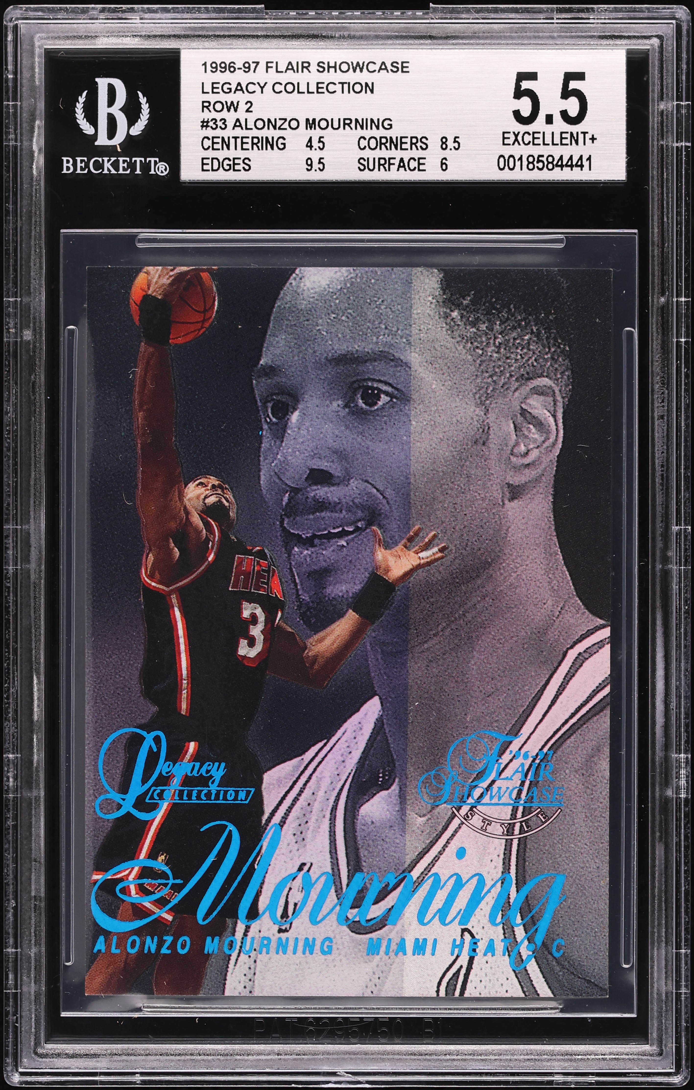 1996 Flair Showcase Legacy Collection Row 2 Alonzo Mourning /150