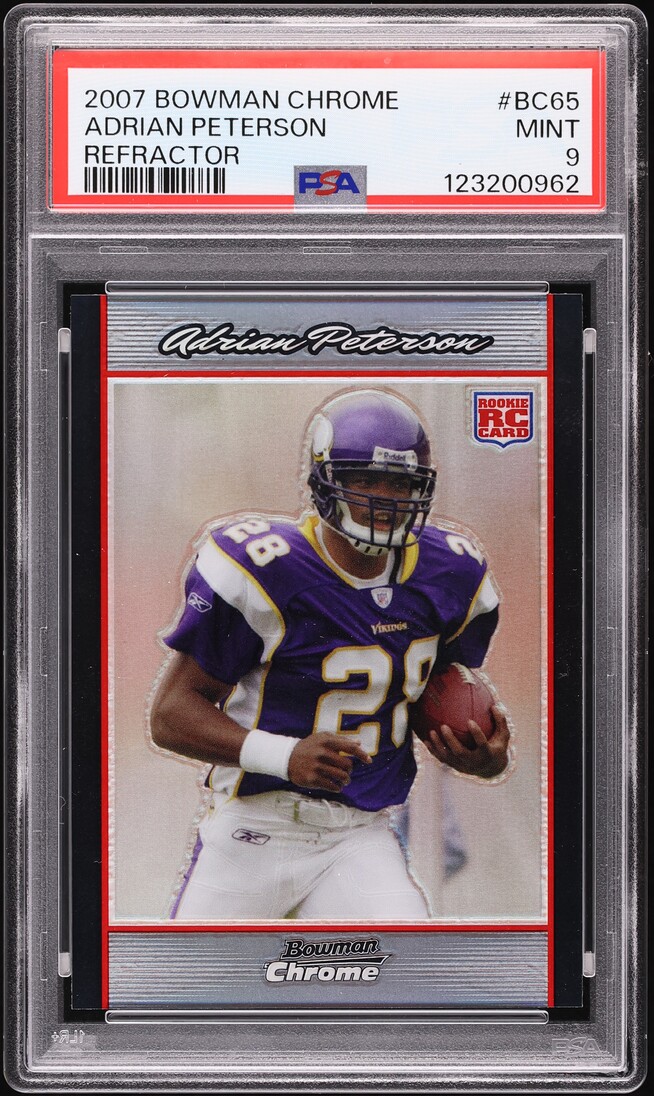 2007 Bowman Chrome Refractor Adrian Peterson ROOKIE #BC65 PSA 9 MINT
