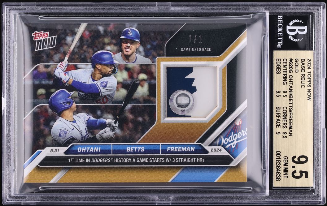 2024 Topps Now Gold Shohei Ohtani Mookie Betts Freddie Freeman RELIC 1/1 #620G BGS 9.5 GEM MINT