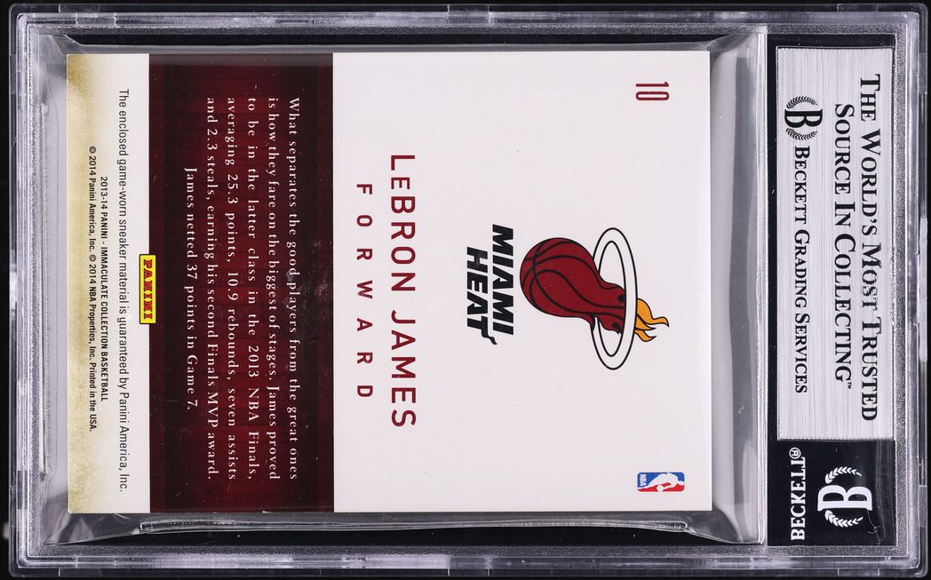 2013 Immaculate Collection Sneak Peek LeBron James NIKE LOGO PATCH 1/2 #10 BGS 7 NRMT
