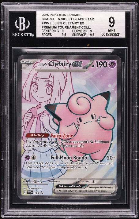 2025 Pokemon Scarlet and Violet Promos Lillie's Clefairy Ex #195 BGS 9 MINT