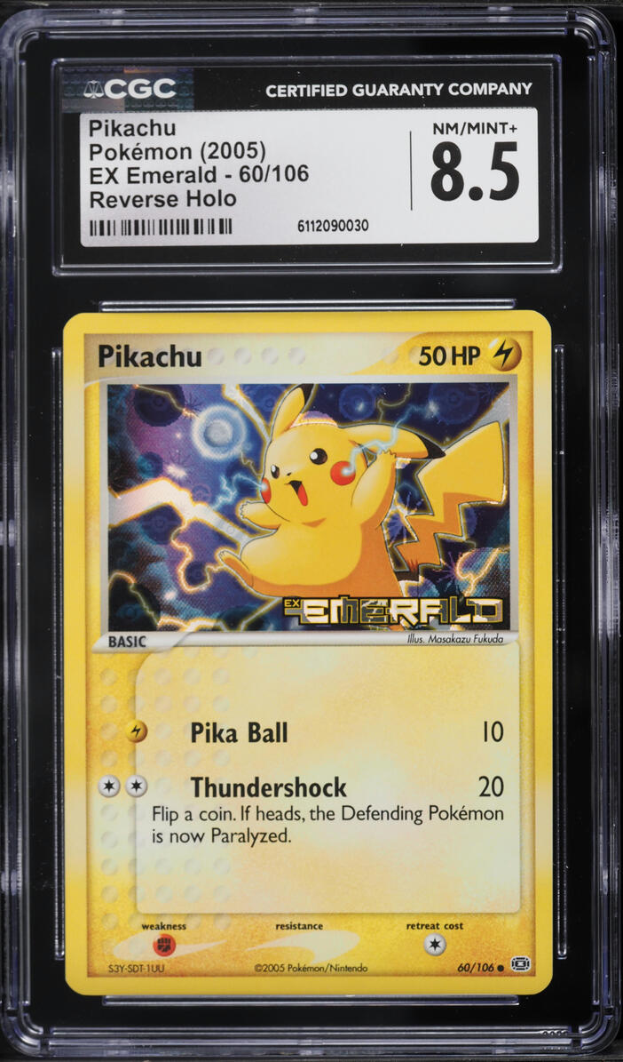 2005 Pokemon EX Emerald Reverse Holo Pikachu #60 CGC 8.5 NM-MT+ on Fanatics  Collect