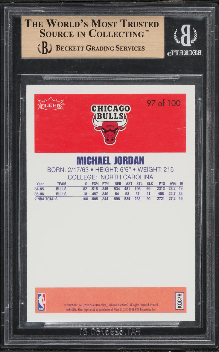 2008 Upper Deck MJ Legacy Collection Michael Jordan #97 BGS 9.5 GEM MINT