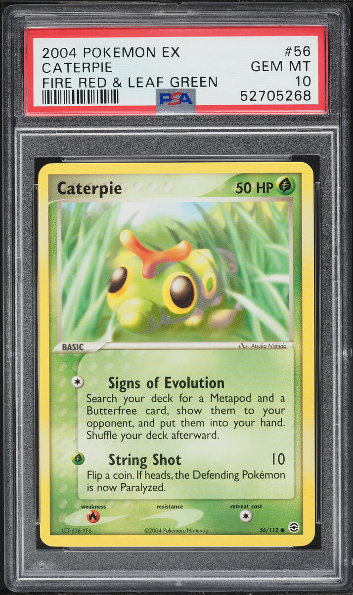 2004 Pokemon EX Fire Red Leaf Green Caterpie #56 PSA 10 GEM MINT