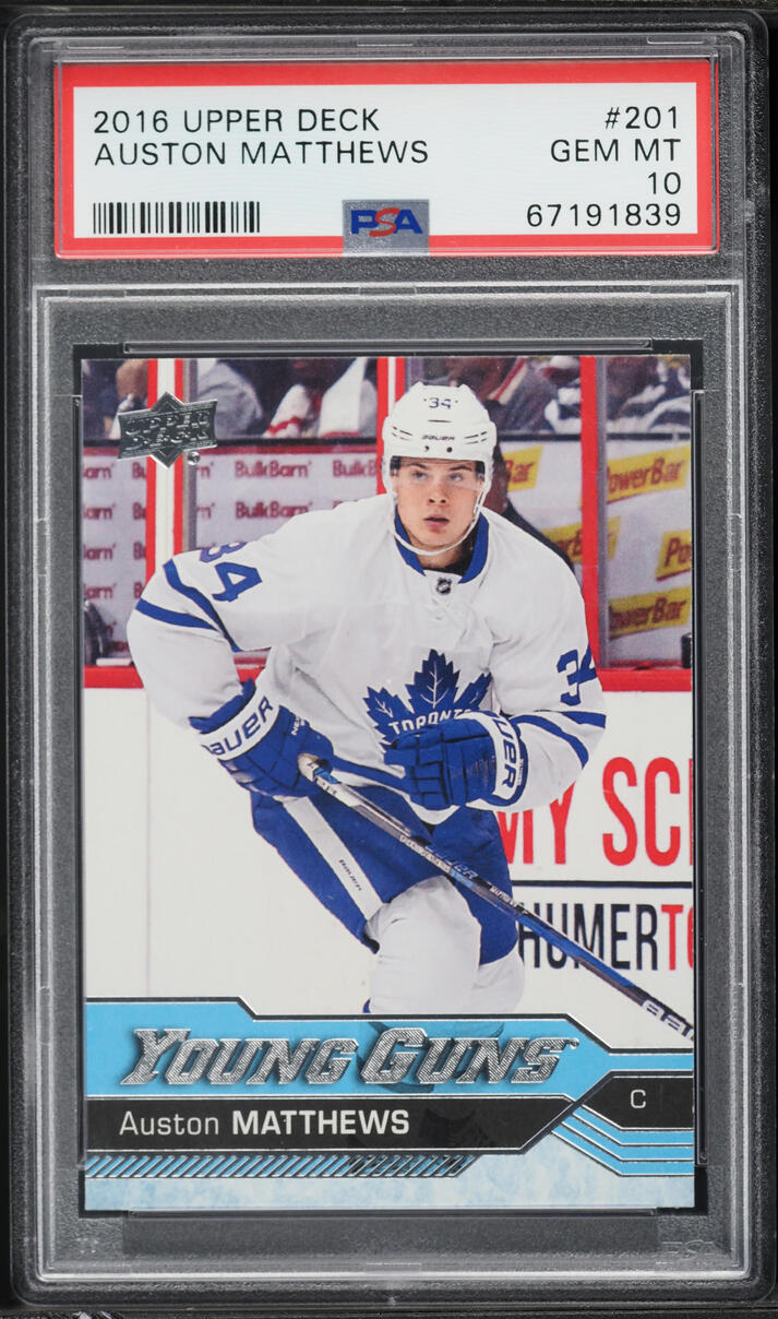 2016 Upper Deck Young Guns Auston Matthews ROOKIE #201 PSA 10 GEM MINT