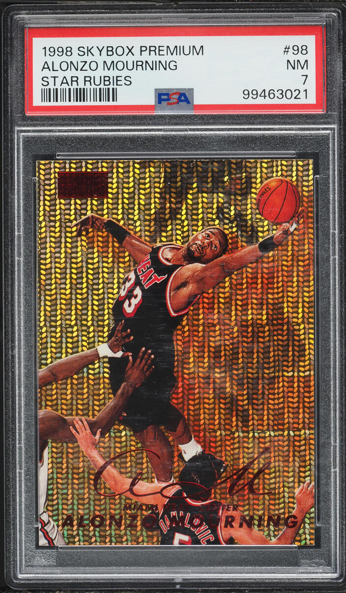 1998 Skybox Premium Star Rubies Alonzo Mourning /50 #98 PSA 7 NRMT