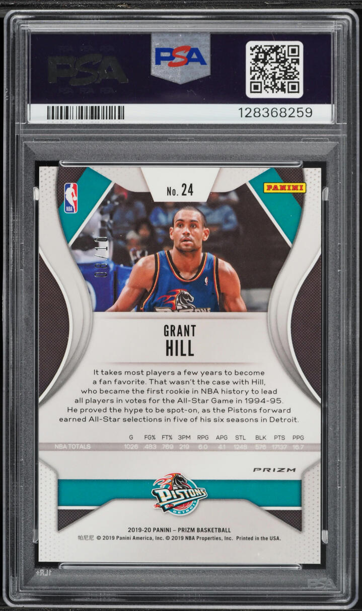 2019 Panini Prizm Gold Prizm Grant Hill #24 PSA 10 GEM MINT on