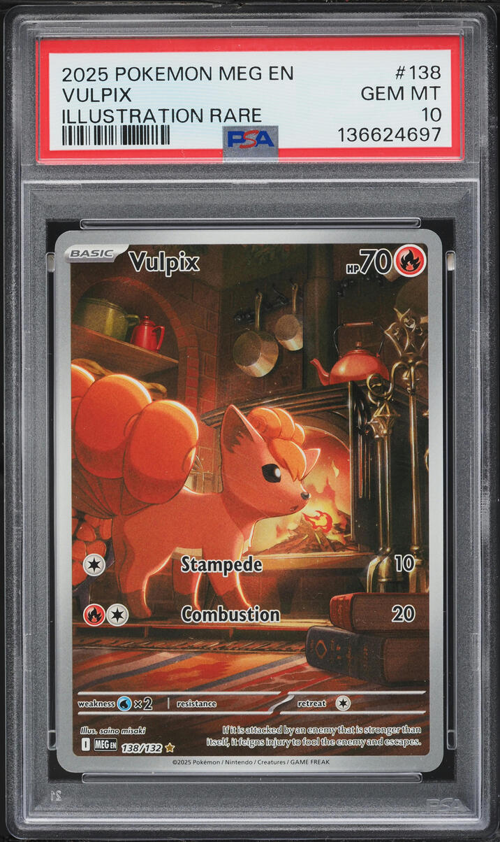 2025 Pokemon Mega Evolution IR Vulpix #138 PSA 10 GEM MINT on