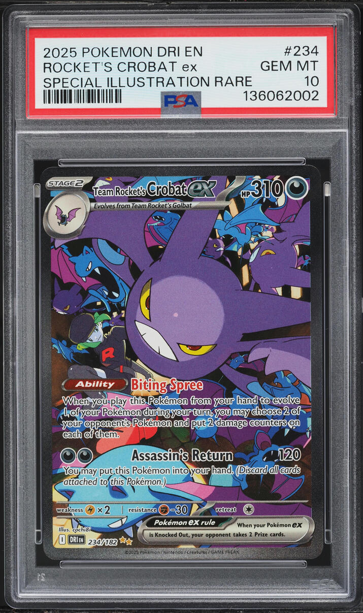 2025 Pokemon Scarlet & Violet Destined Rivals SIR Team Rocket's Crobat EX #234 PSA 10 GEM MINT