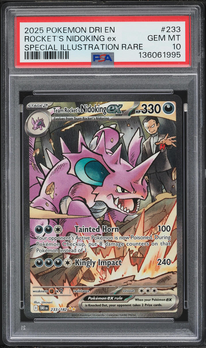 2025 Pokemon SV Destined Rivals SIR Team Rocket's Nidoking Ex #233 PSA 10 GEM MINT