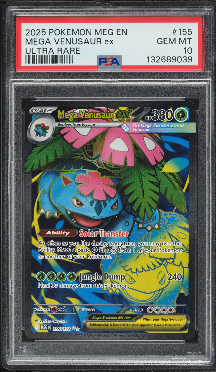 2025 Pokemon Mega Evolution Full Art Mega Venusaur ex #155 PSA 10 GEM MINT