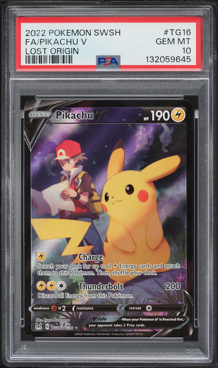 2022 Pokemon Sword & Shield Lost Origin CHR Pikachu V #TG16 PSA 10 GEM MINT