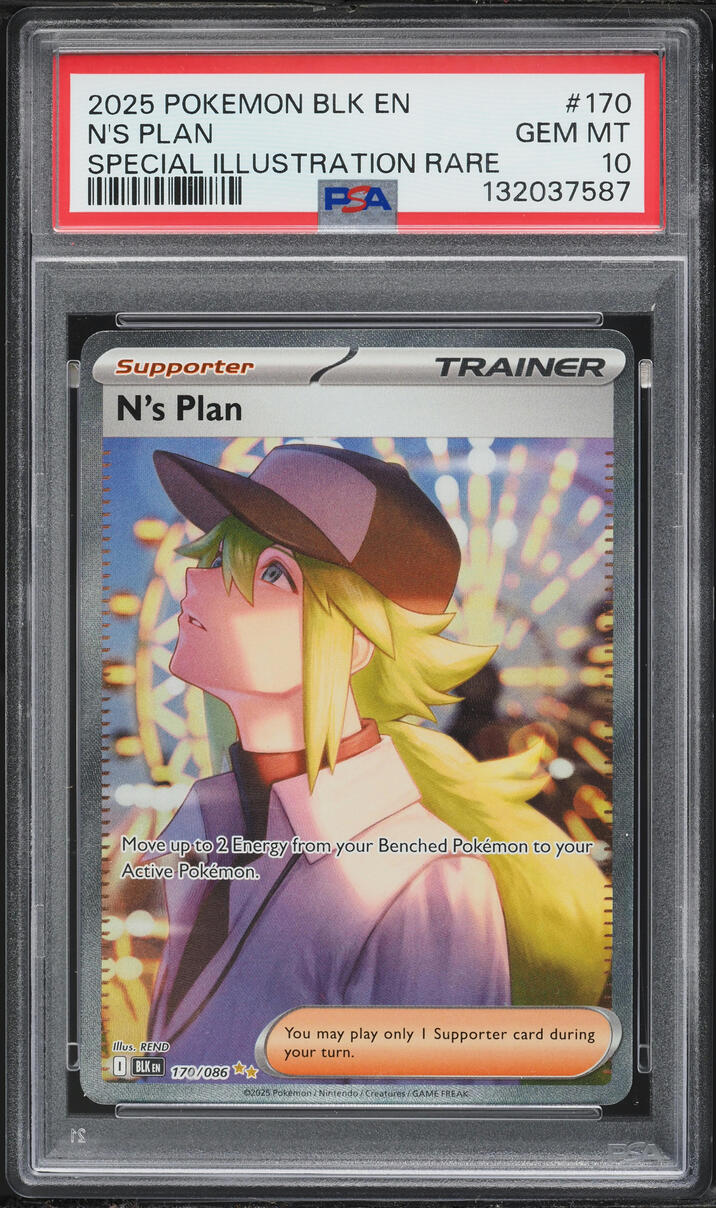 2025 Pokemon Scarlet & Violet Black Bolt SIR N'S Plan #170 PSA 10 GEM MINT
