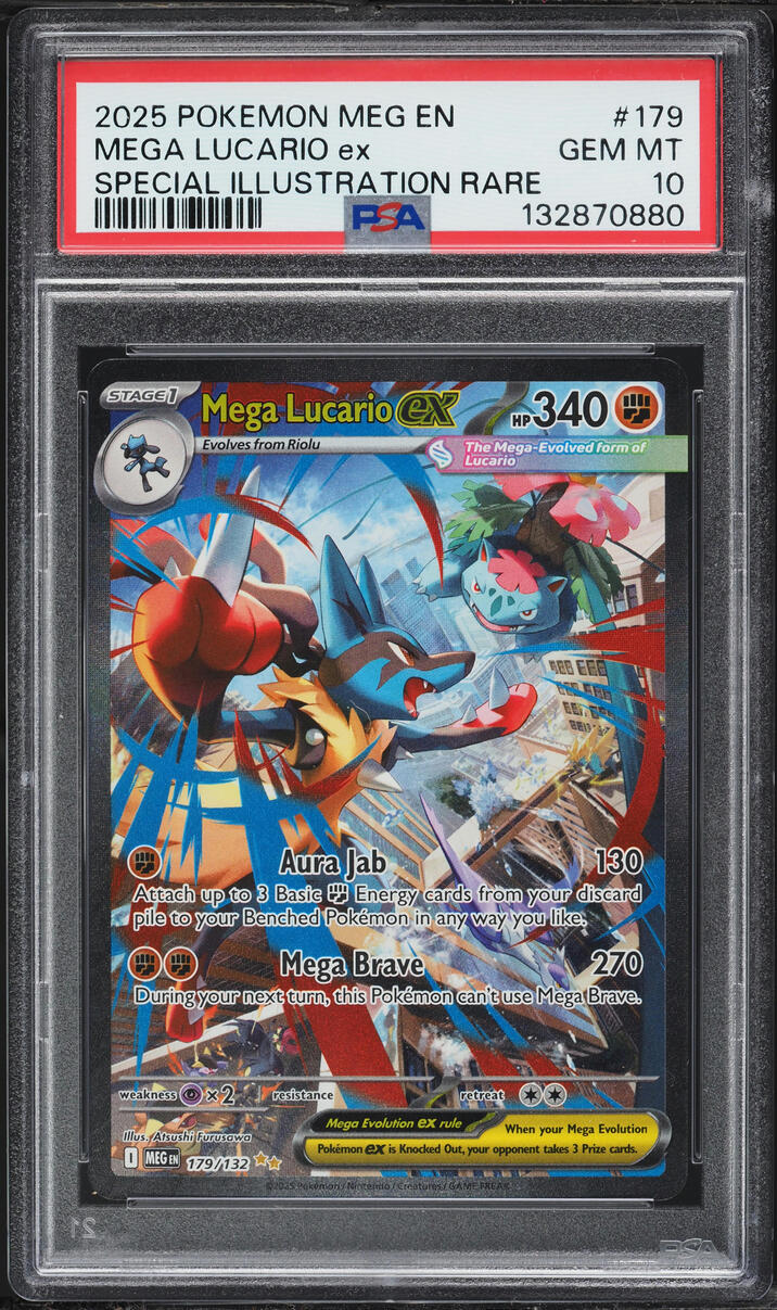 2025 Pokemon Mega Evolution SIR Mega Lucario ex #179 PSA 10 GEM MINT