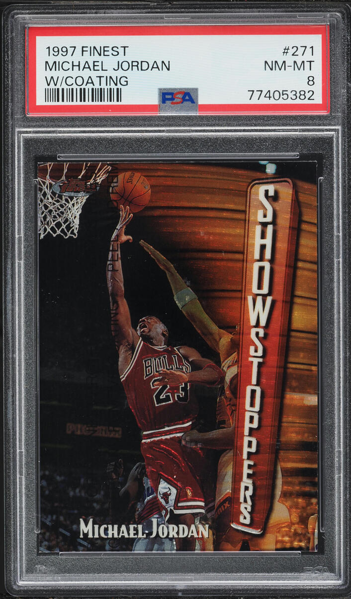 1997 Finest Basketball w/ Coating Michael Jordan #271 PSA 8 NM-MT