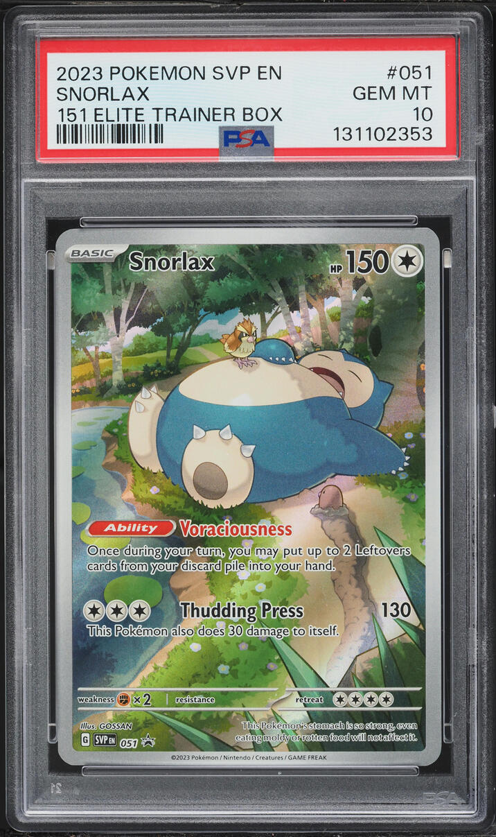 2023 Pokemon Scarlet & Violet Promo 151 Elite Trainer Box Full Art Snorlax #51 PSA 10 GEM MINT