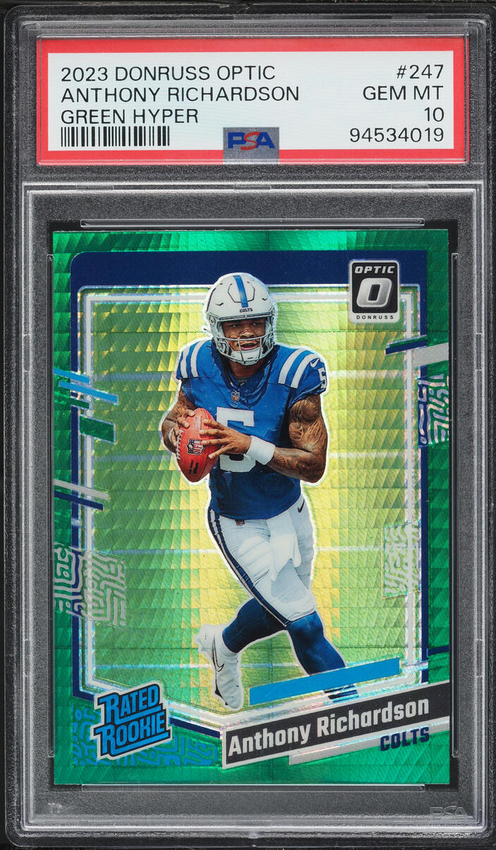 2023 Donruss Optic Green Hyper Anthony Richardson ROOKIE #247 PSA 10 GEM MINT