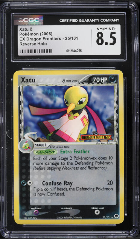 2006 Pokemon EX Dragon Frontiers Reverse Holo Xatu #25 CGC 8.5 NM-MT+