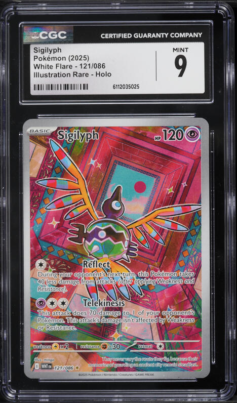 2025 Pokemon Scarlet & Violet White Flare IR Sigilyph #121 CGC 9 MINT
