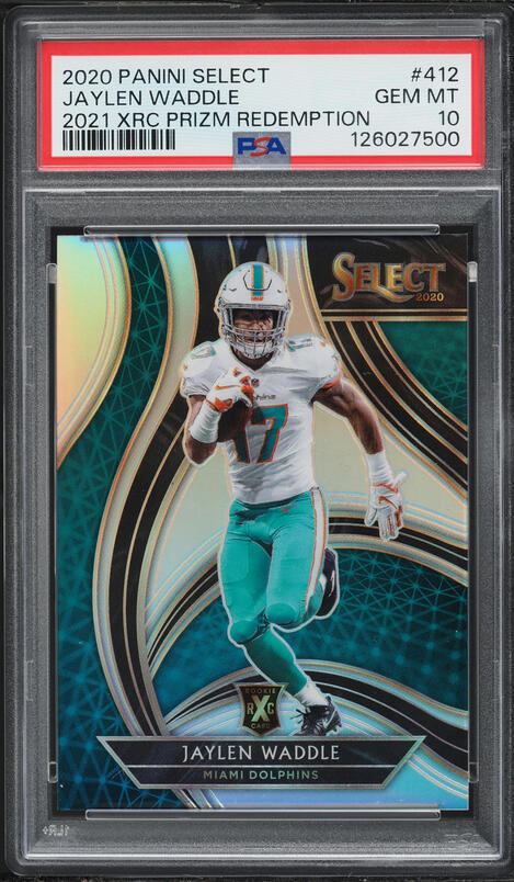 2020 Select '21 XRC Silver Prizm Jaylen Waddle ROOKIE #412 PSA 10