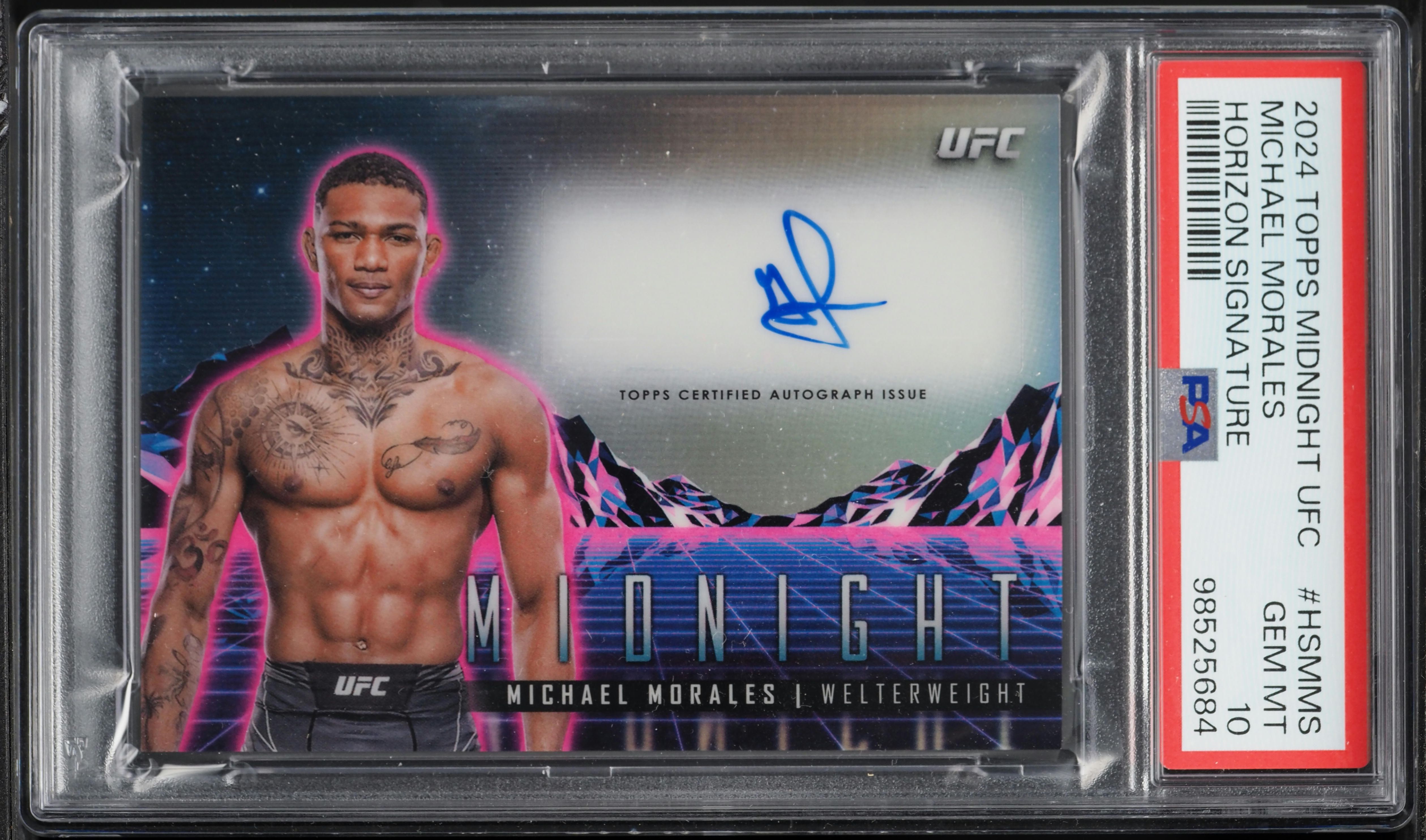 UFC サインカード　モラエス 2024 Topps Midnight UFC Horizon Michael Morales AUTO #HSMMS PSA 10