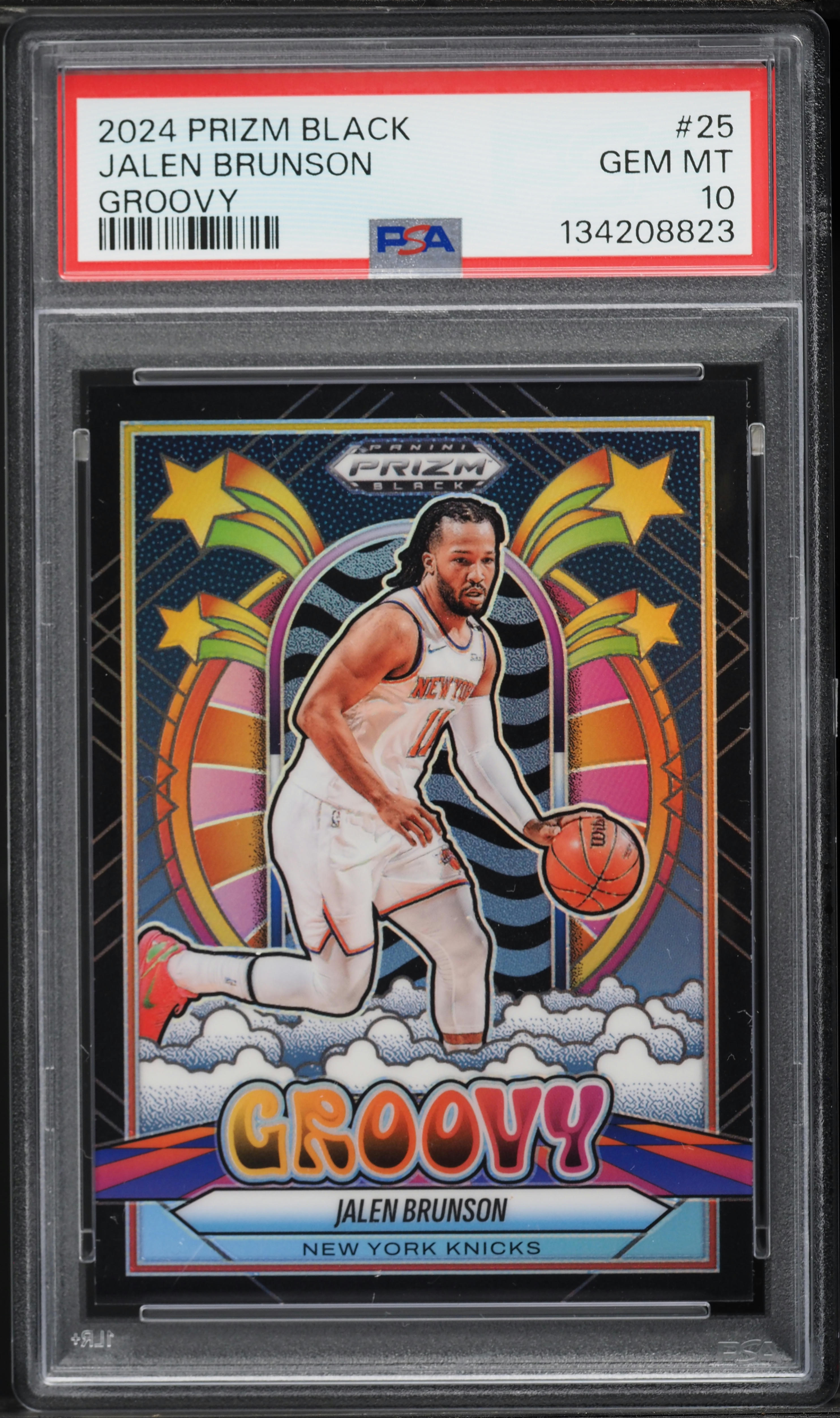 2024 Panini Prizm Black Groovy Jalen Brunson #25 PSA 10 GEM MINT