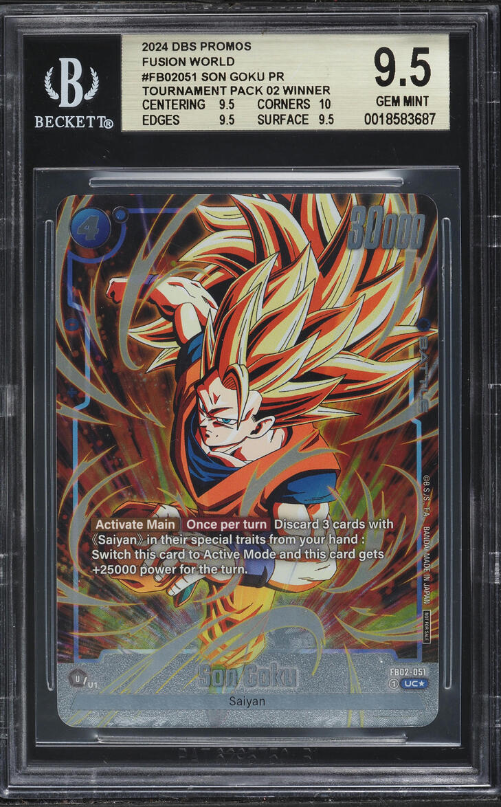2024 Dragon Ball Super Promo Fusion World Tournament Pack 2 Winner Son Goku #FB02-051 BGS 9.5 on Fanatics Collect 2024 Dragon Ball Super Promo Fusion World Tournament Pack 2 Winner Son Goku #FB02-051 BGS 9.5 on Fanatics Collect