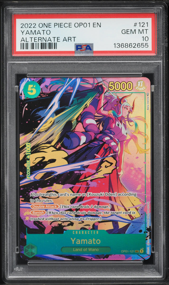 2022 One Piece Romance Dawn Alt Art Yamato #OP01-121 PSA 10 GEM MINT