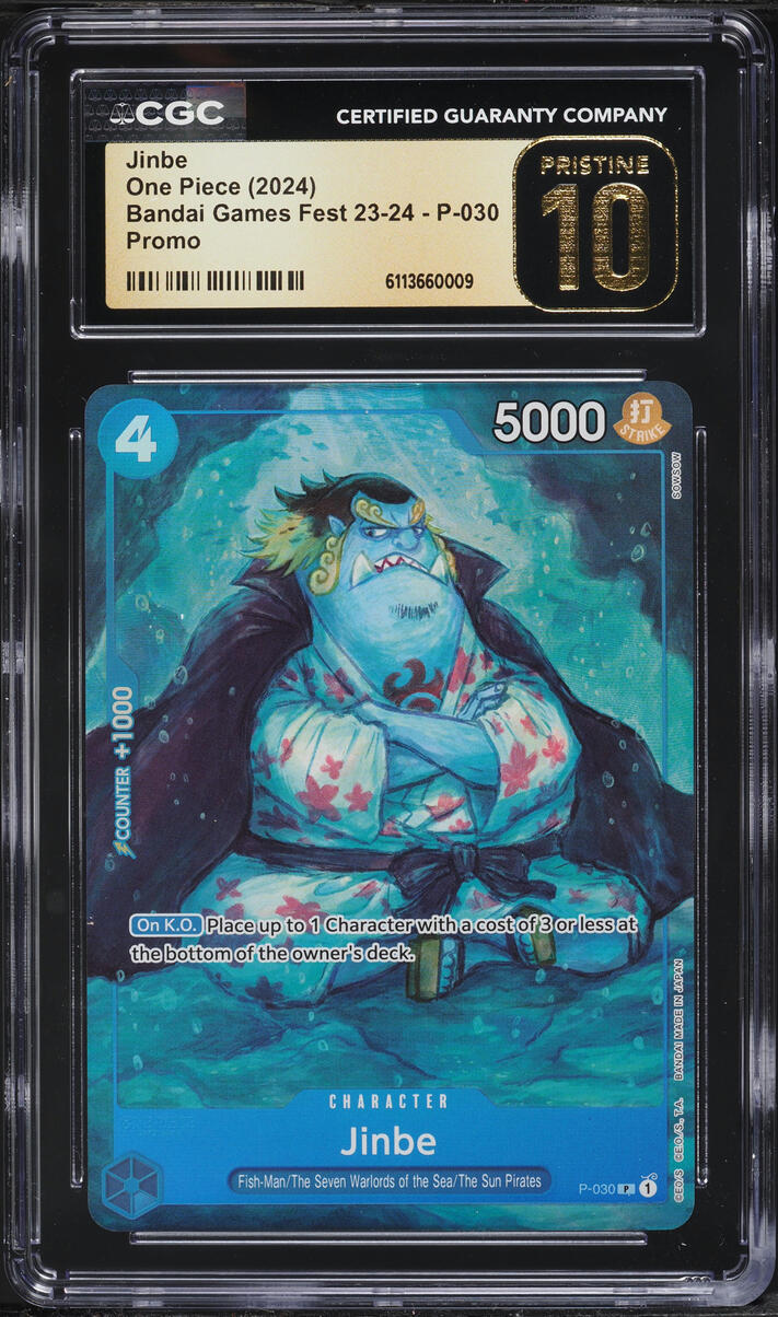 2024 One Piece Bandai Games Fest '23 Alt Art Jinbe #P-030 CGC 10