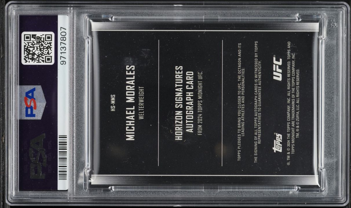 2024 Topps Midnight UFC Horizon Michael Morales AUTO DNA 10 #HSMMS PSA 10 GEM MINT