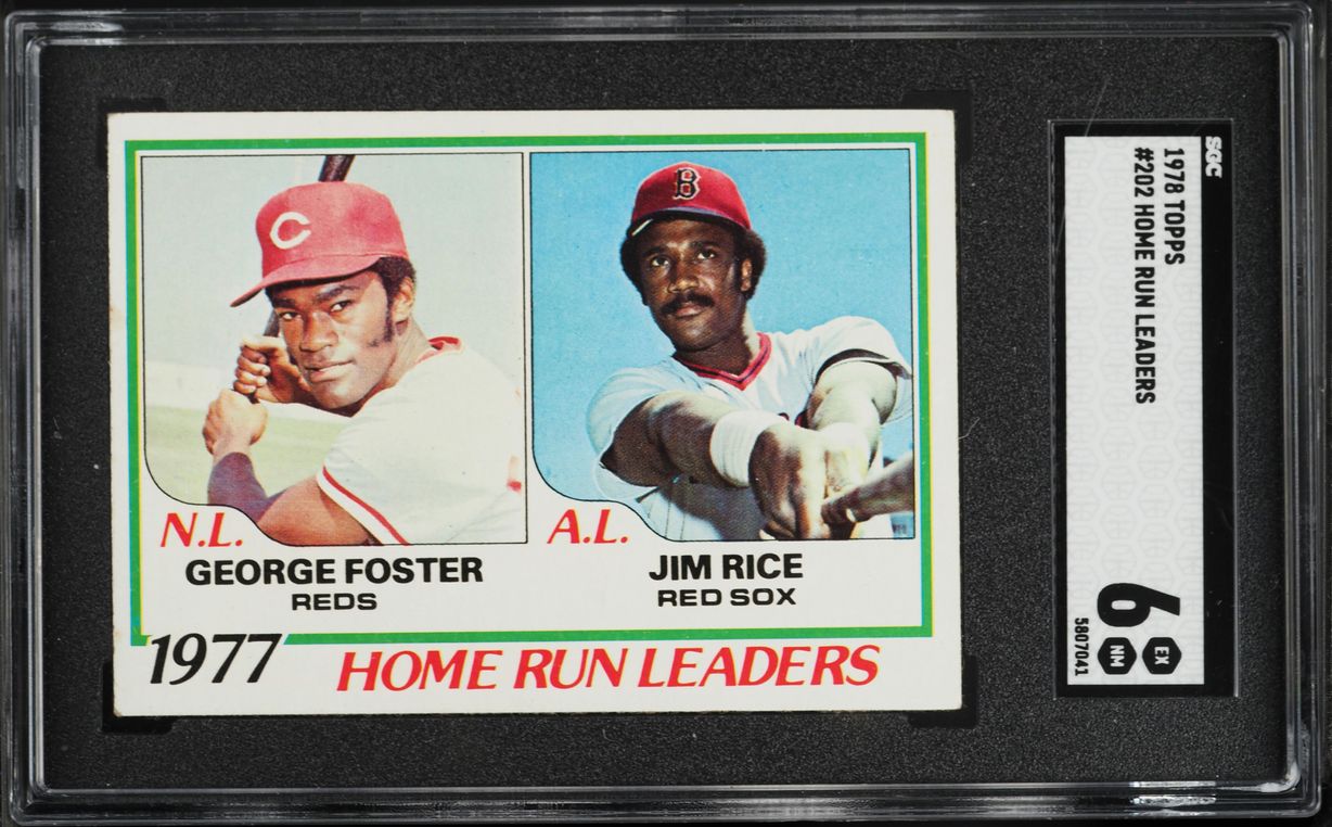 1978 Topps George Foster & Jim Rice HOME RUN LDRS #202 SGC 6 EXMT