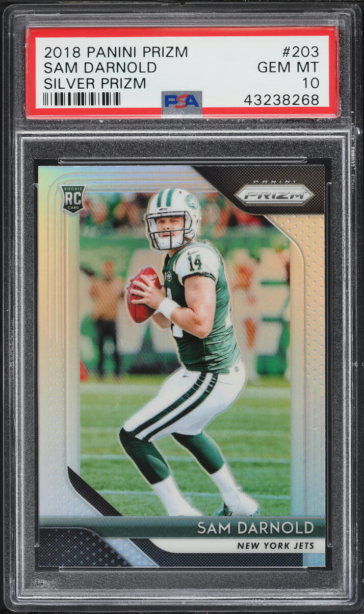 2018 Panini Prizm Silver Sam Darnold ROOKIE #203 PSA 10 GEM MINT