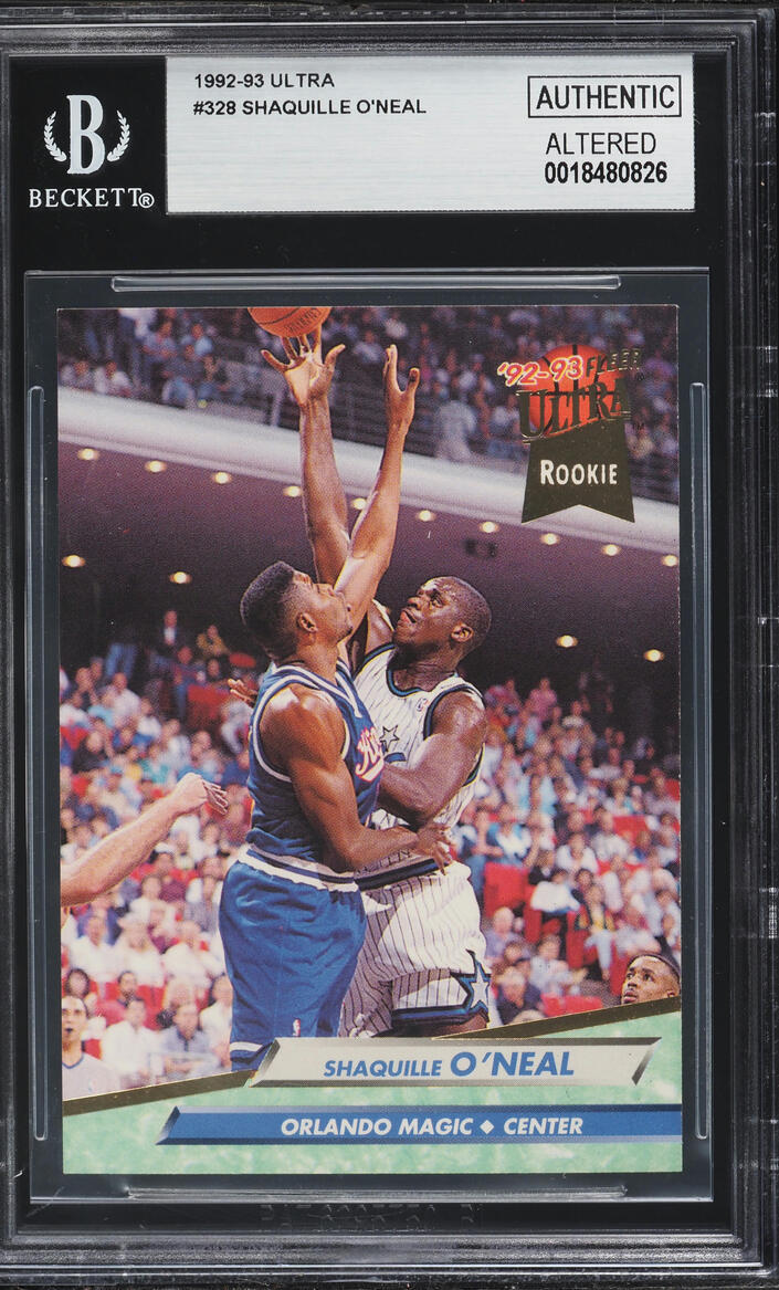 1992 Ultra Basketball Shaquille O'Neal ROOKIE #328 BGS ALTERED AUTH