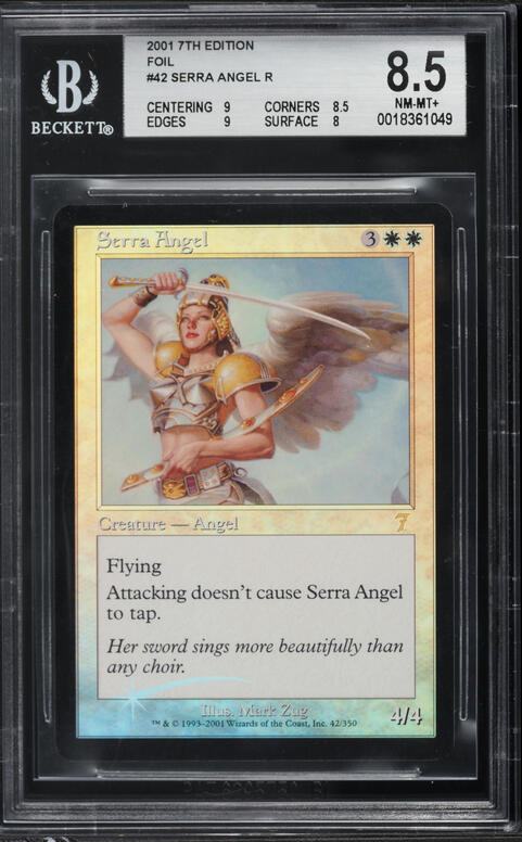 2001 Magic The Gathering MTG Seventh Edition Foil Serra Angel #42