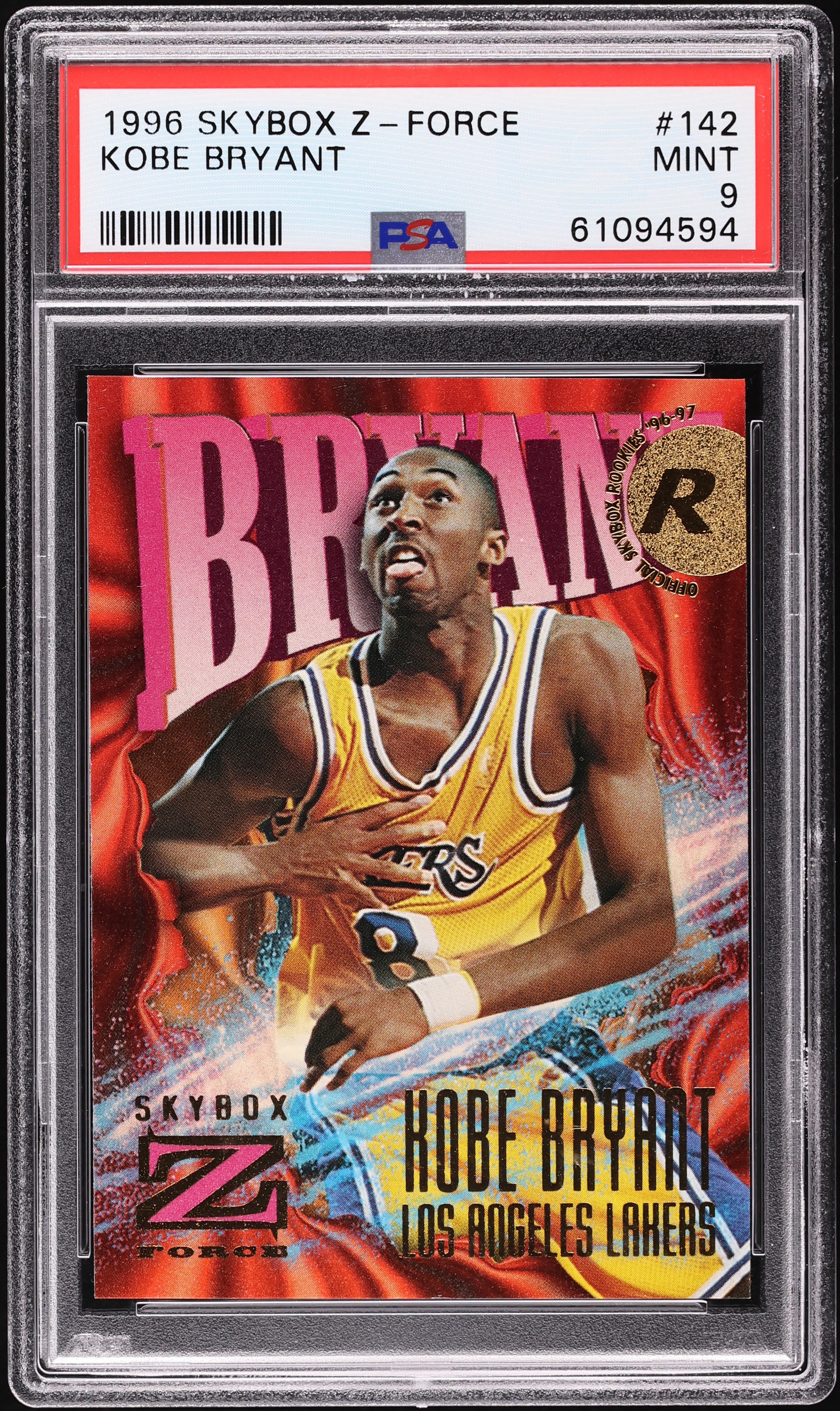 1996 Skybox Z-Force Kobe Bryant ROOKIE #142 PSA 9 MINT on Fanatics