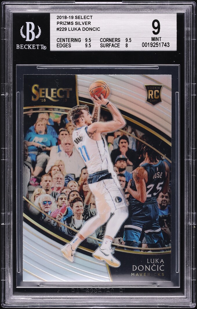 2018 Select Courtside Silver Prizm Luka Doncic ROOKIE #229 BGS 9