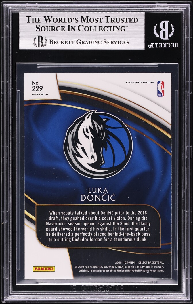 2018 Select Courtside Silver Prizm Luka Doncic ROOKIE #229 BGS 9