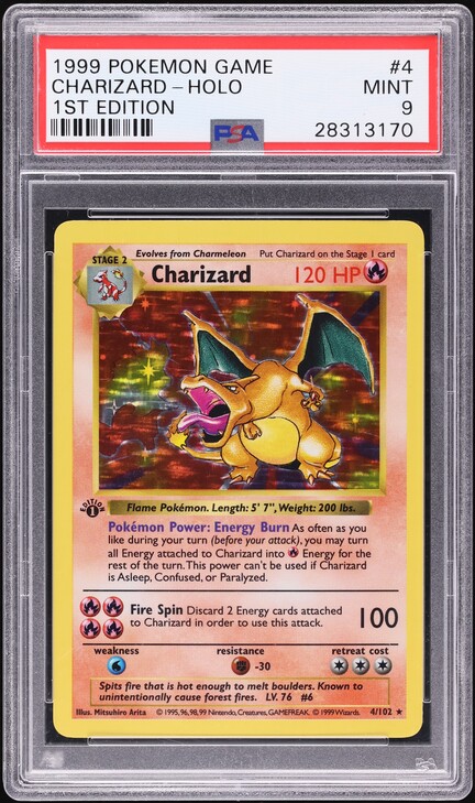 1999 Pokemon Base Set Shadowless 1st Edition Poliwhirl #38 PSA 9
