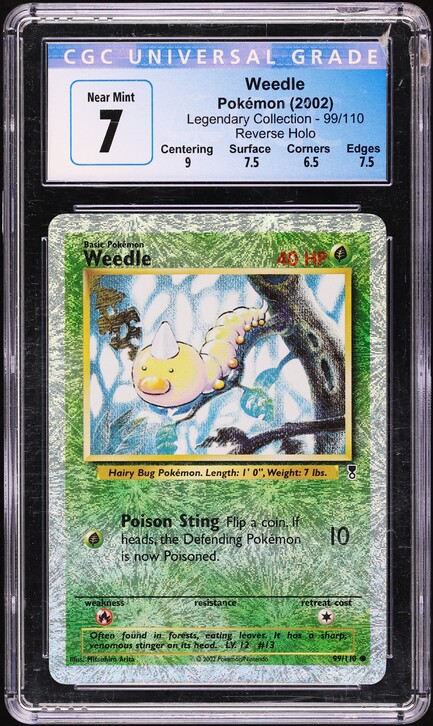 1999 Pokemon Base Set Weedle #69 CGC 6.5 EXMT+ on Fanatics Collect