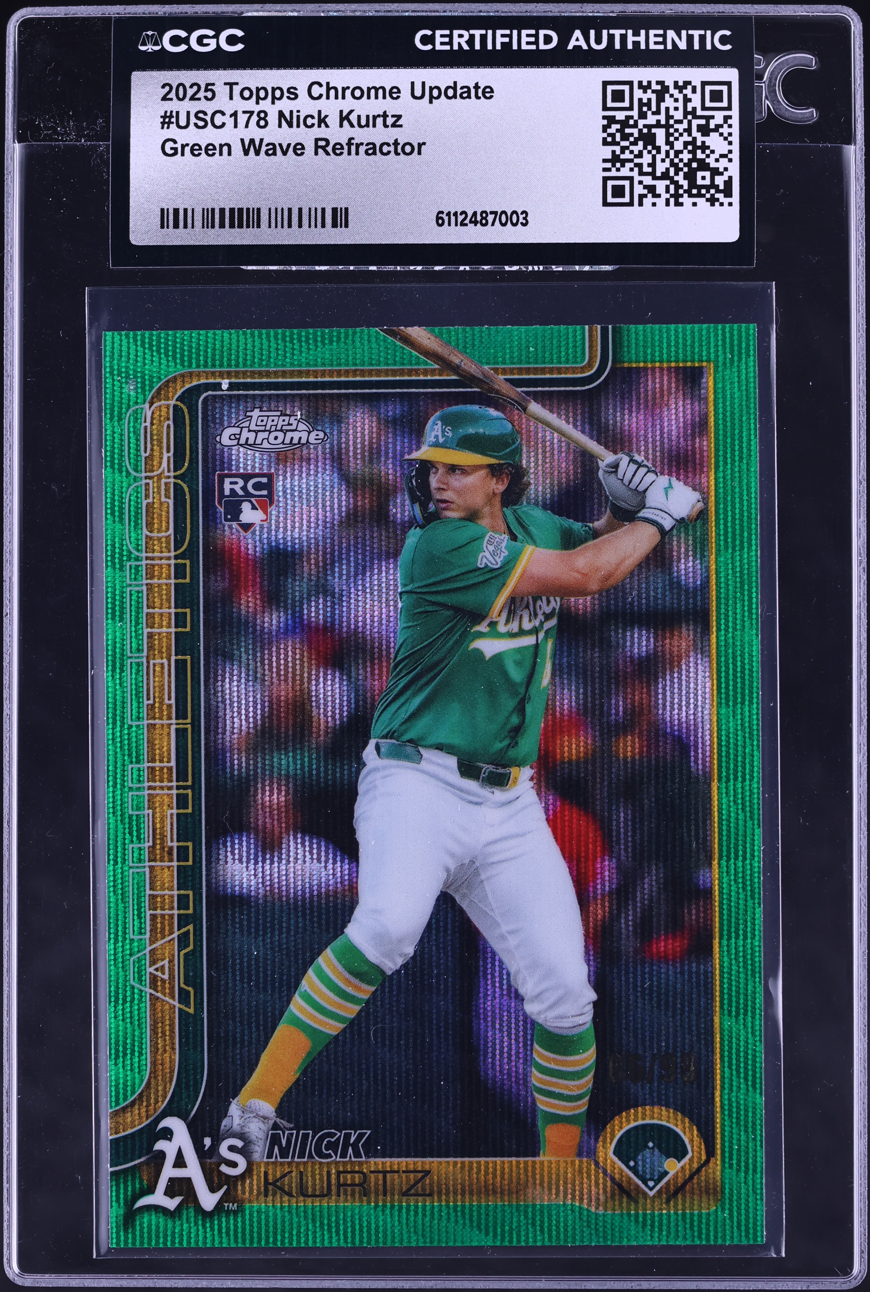 2025 Topps Chrome Update Green Wave Refractor Nick Kurtz ROOKIE
