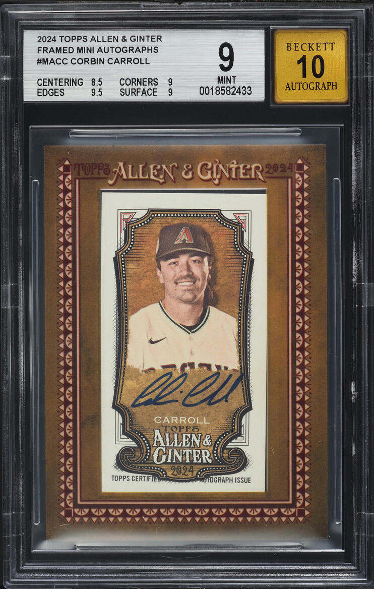 2024 Topps Allen & Ginter Framed Mini Corbin Carroll AUTO #MA-CC BGS 9 MINT