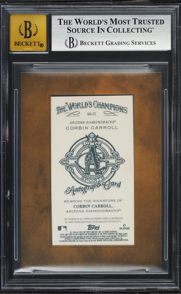 2024 Topps Allen & Ginter Framed Mini Corbin Carroll AUTO #MA-CC BGS 9 MINT