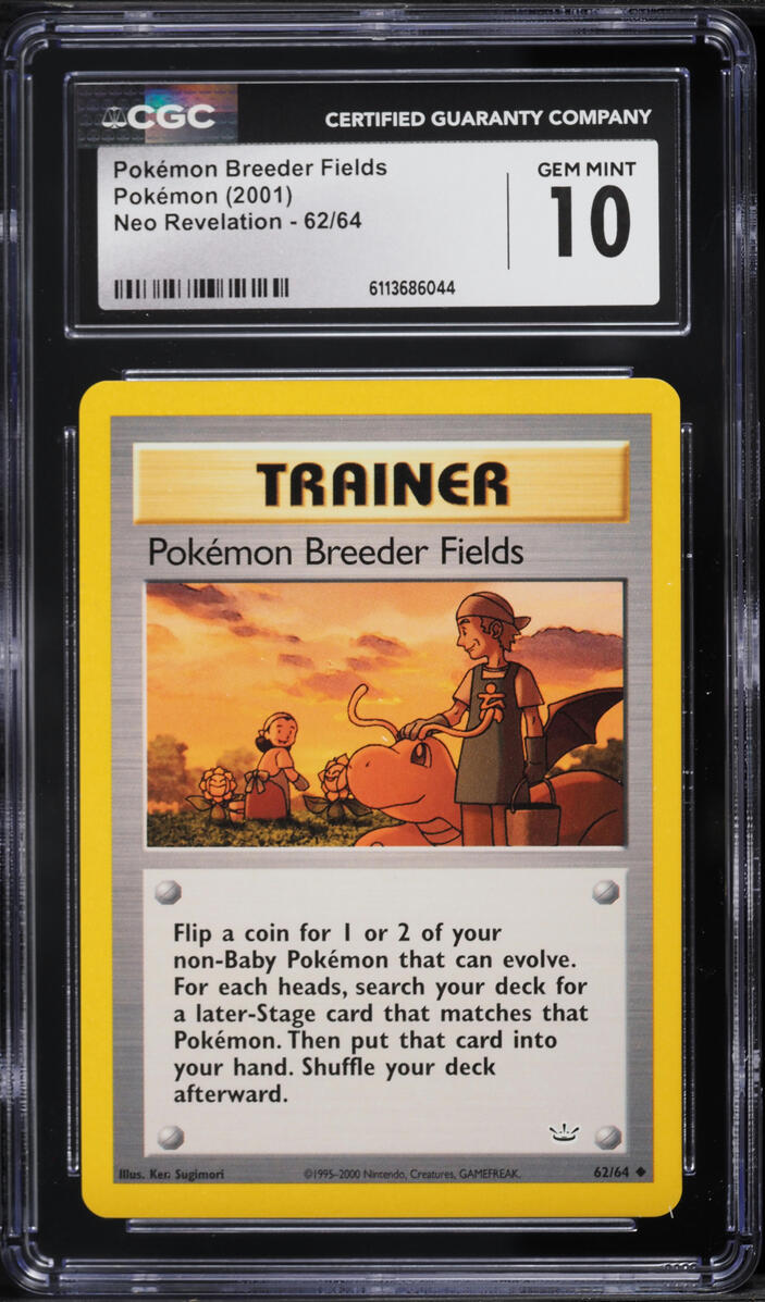 2001 Pokemon Neo Revelation Pokemon Breeder Fields #62 CGC 10 GEM MINT